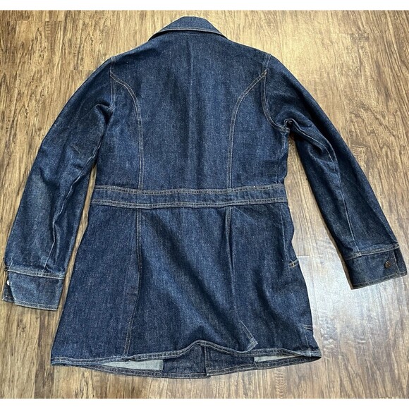 Vintage Levi's Orange Tab Long Split Tail Dark Denim Chore Jacket Men's Size M - Picture 3 of 15